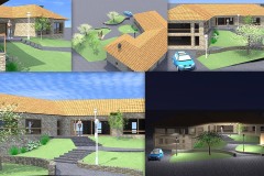 Modélisation 3D et animation de l’aménagement d’une cour sur les bases d’un plan défini - 2011