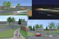 Modélisation 3D et animation d’aménagements en bordure d’une route sur les bases d’un plan défini - 2011
