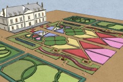 Création et modélisation 3D d’un château et d’un schéma de jardin à la française - 2011