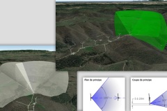 Modélisation 3D d'un parc éolien et des cônes de détection des caméras destinées à la protection de l'avifaune - 2021