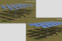 Modélisation 3D d'ombrières agrivoltaïques au-dessus de plantations de kiwis - 2020