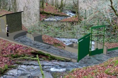 Simulation de l'installation d'un barrage d'une petite centrale hydroélectrique - 2023