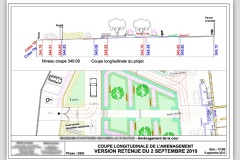 Plan de masse et coupe d'un aménagement paysager - 2010
