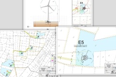 Plans et coupe d'un parc éolien - 2015