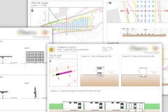 Plans et coupes de Permis de Construire d'une centrale solaire au sol - 2013