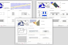 Plans de façades et de toitures de locaux techniques pour le Permis de Construire d'une centrale solaire au sol - 2020